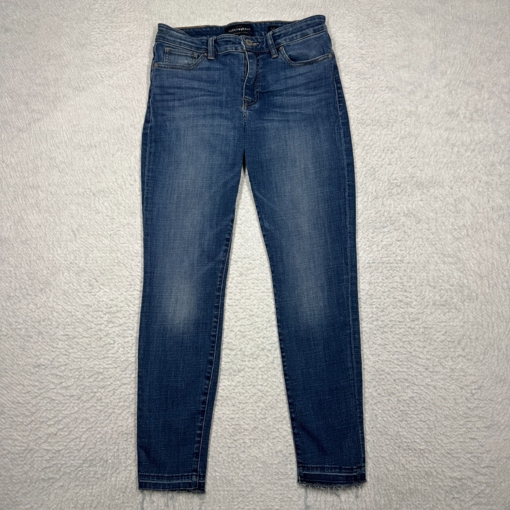 Lucky Brand Ava Mid Rise Skinny Jeans Blue Stretch Denim Women's 4/27 (27x26)